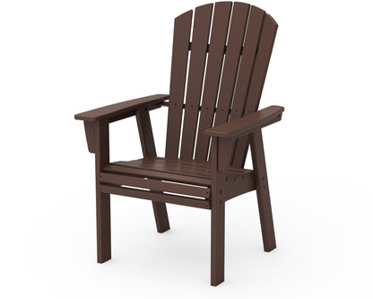 POLYWOOD Nautical Curveback Adirondack Dining Chair in Mahogany