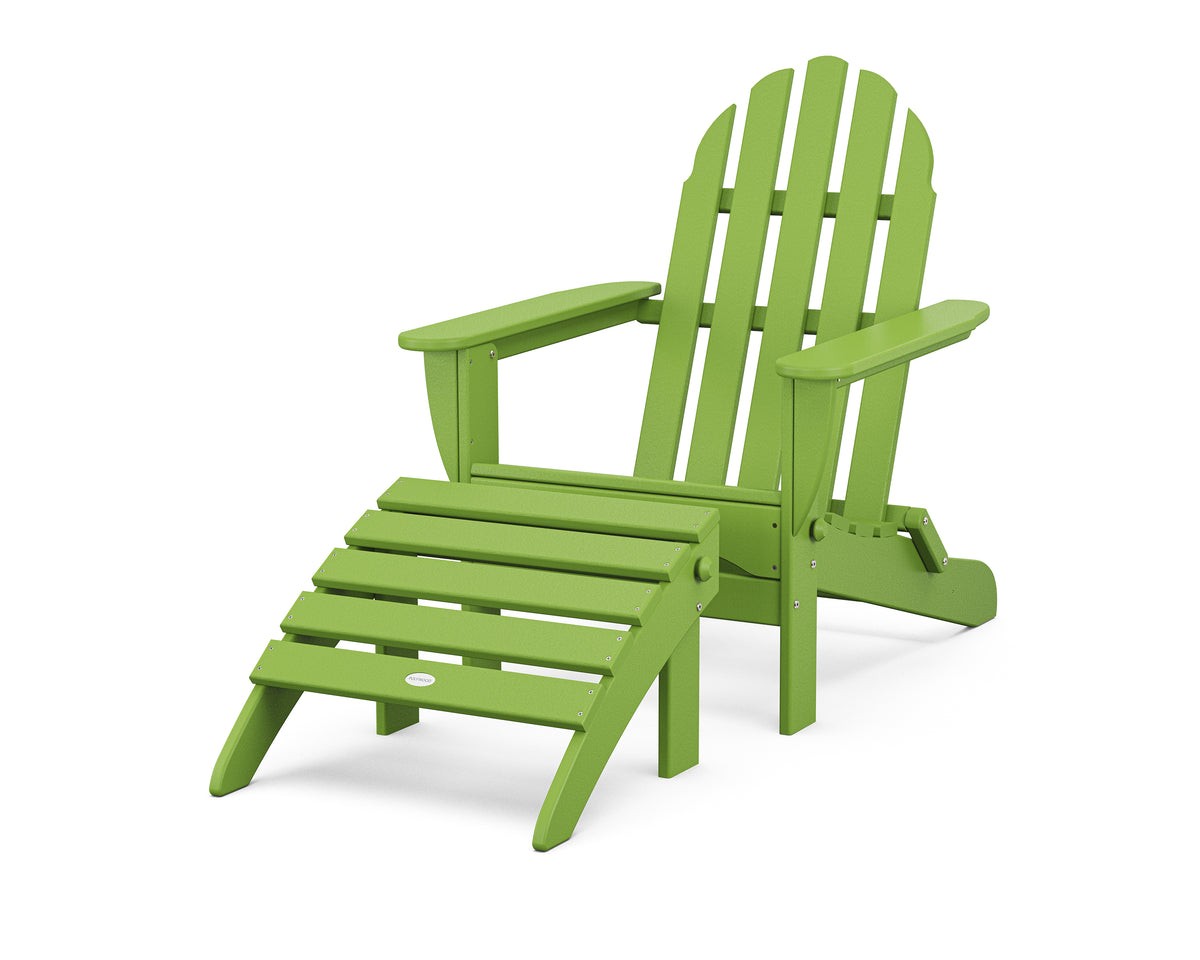 POLYWOOD Classic Adirondack 2-Piece Set in Lime