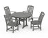 POLYWOOD Cottage 5-Piece Round Dining Set with Trestle Legs in Slate Grey