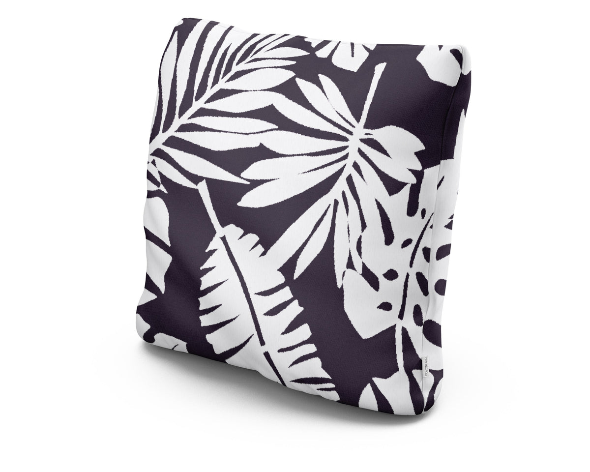 POLYWOOD 20" Outdoor Throw Pillow in Leaf Navy