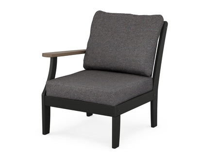 POLYWOOD Braxton Modular Left Arm Chair in Black / Kona / Ash Charcoal