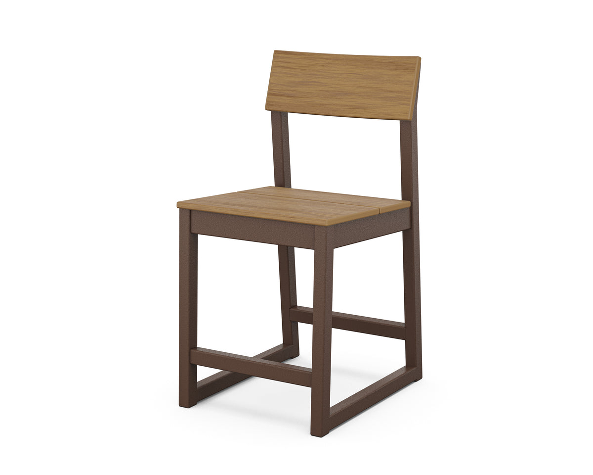 POLYWOOD EDGE Counter Side Chair in Mahogany / Natural