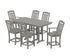 POLYWOOD Country Living Cottage 7-Piece Farmhouse Counter Set in Slate Grey