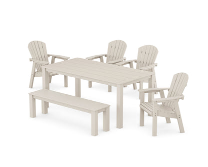 POLYWOOD Seashell 6-Piece Parsons Dining Set with Bench in Sand