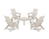 POLYWOOD 5-Piece Modern Grand Adirondack Chair Conversation Group in Sand