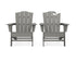 POLYWOOD Wave 2-Piece Adirondack Chair Set with The Crest Chair in Slate Grey