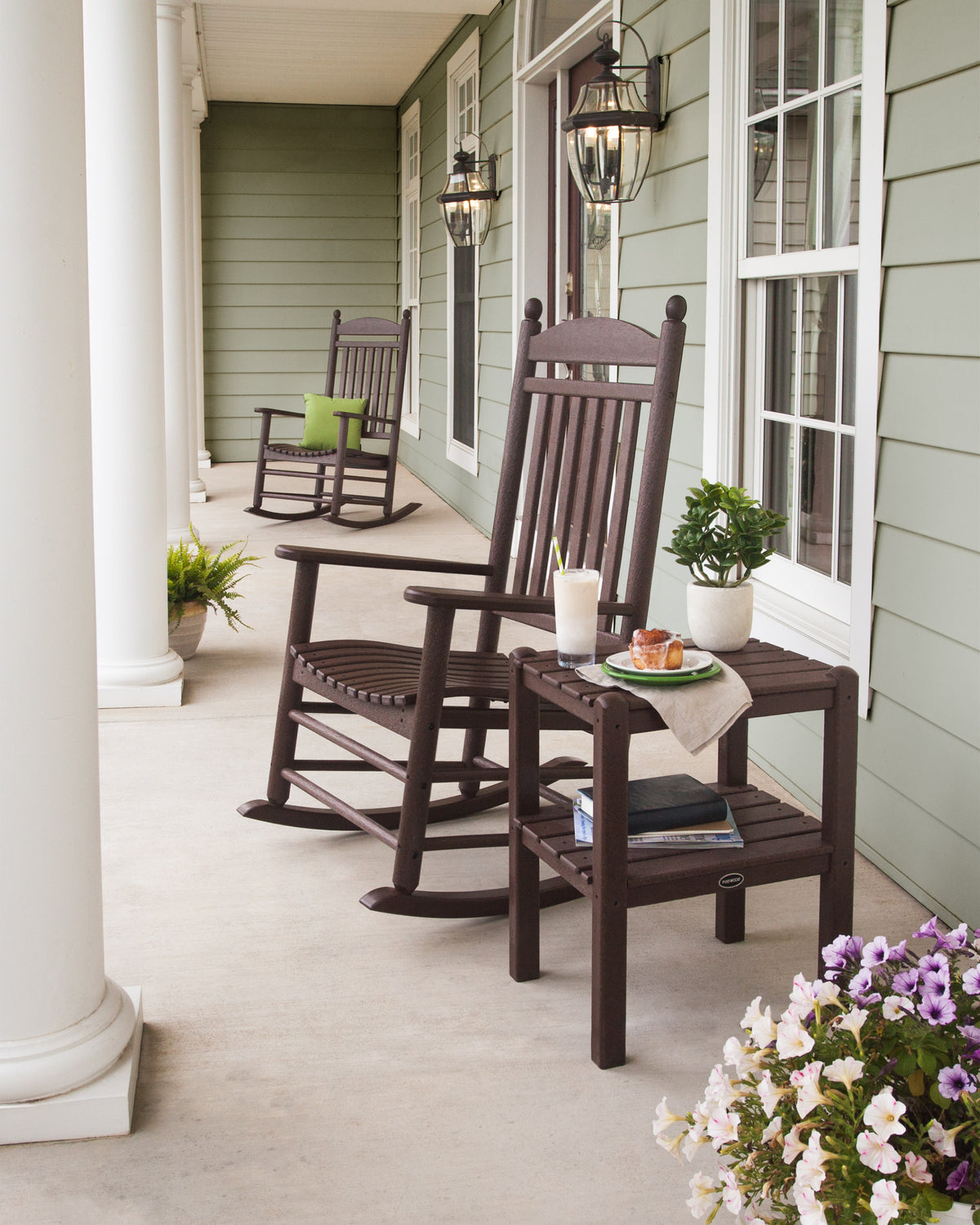 POLYWOOD Jefferson 3-Piece Rocker Set in an outdoor setting