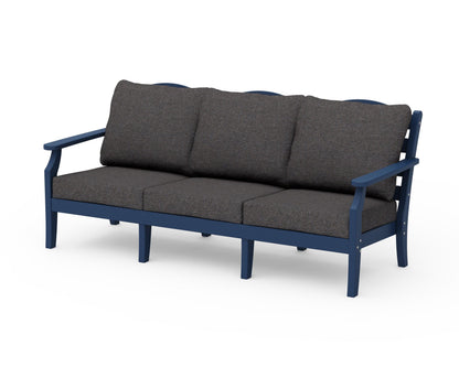 POLYWOOD Savannah Deep Seating Sofa in Navy / Ash Charcoal
