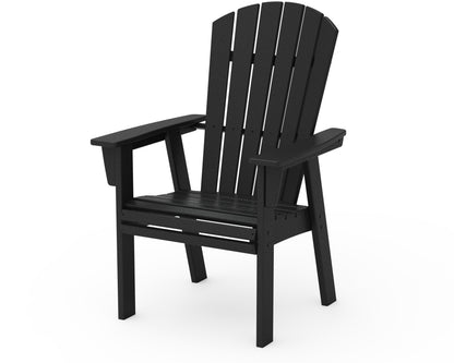 POLYWOOD Nautical Curveback Adirondack Dining Chair in Black