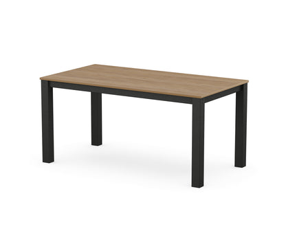 POLYWOOD Studio Parsons 34" X 64" Dining Table in Black / Natural