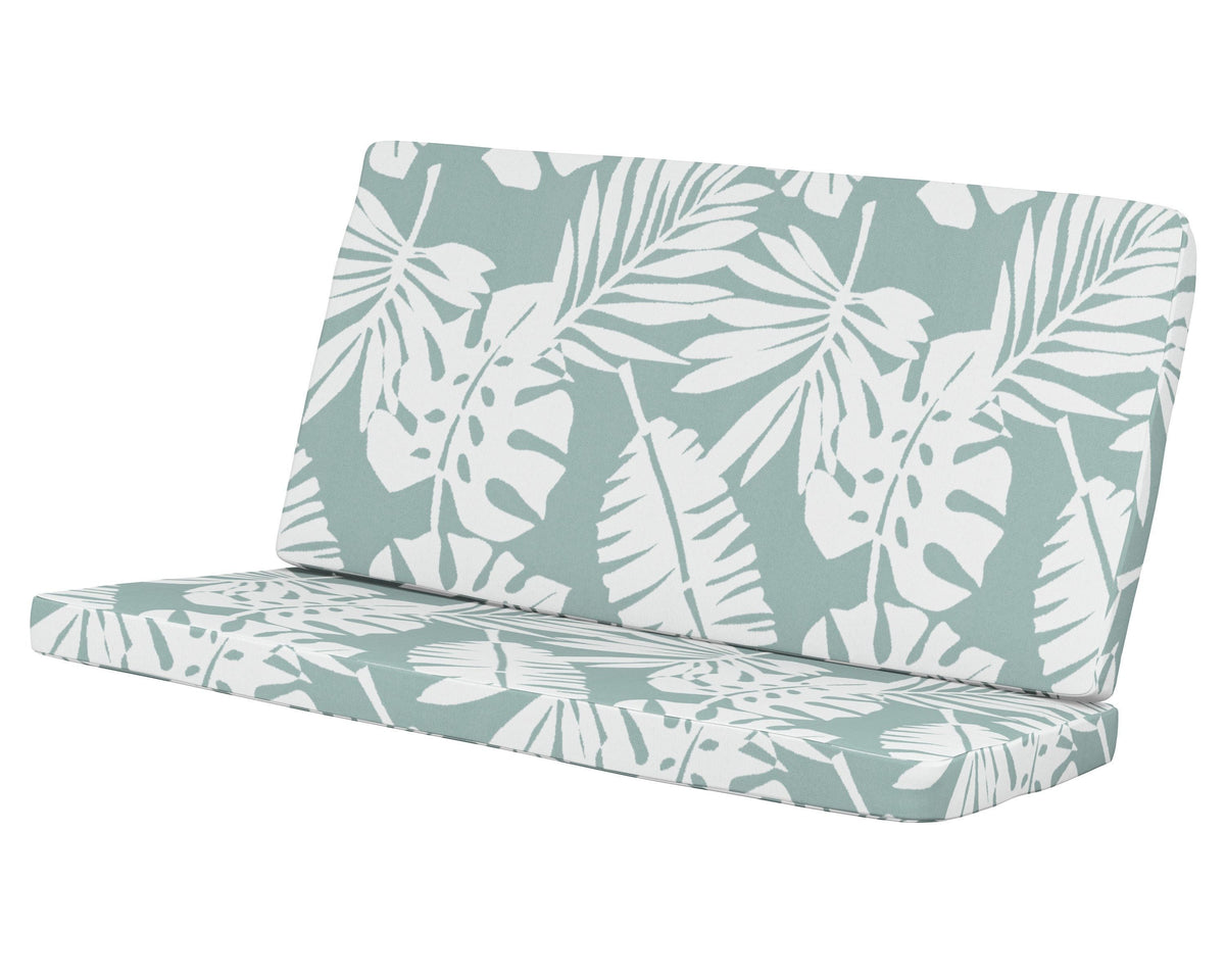 POLYWOOD Modern Loveseat Cushion in Leaf Glacier Spa