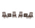 POLYWOOD Chinoiserie 6-Piece Chaise Set with Umbrella Stand Accent Table in Mahogany