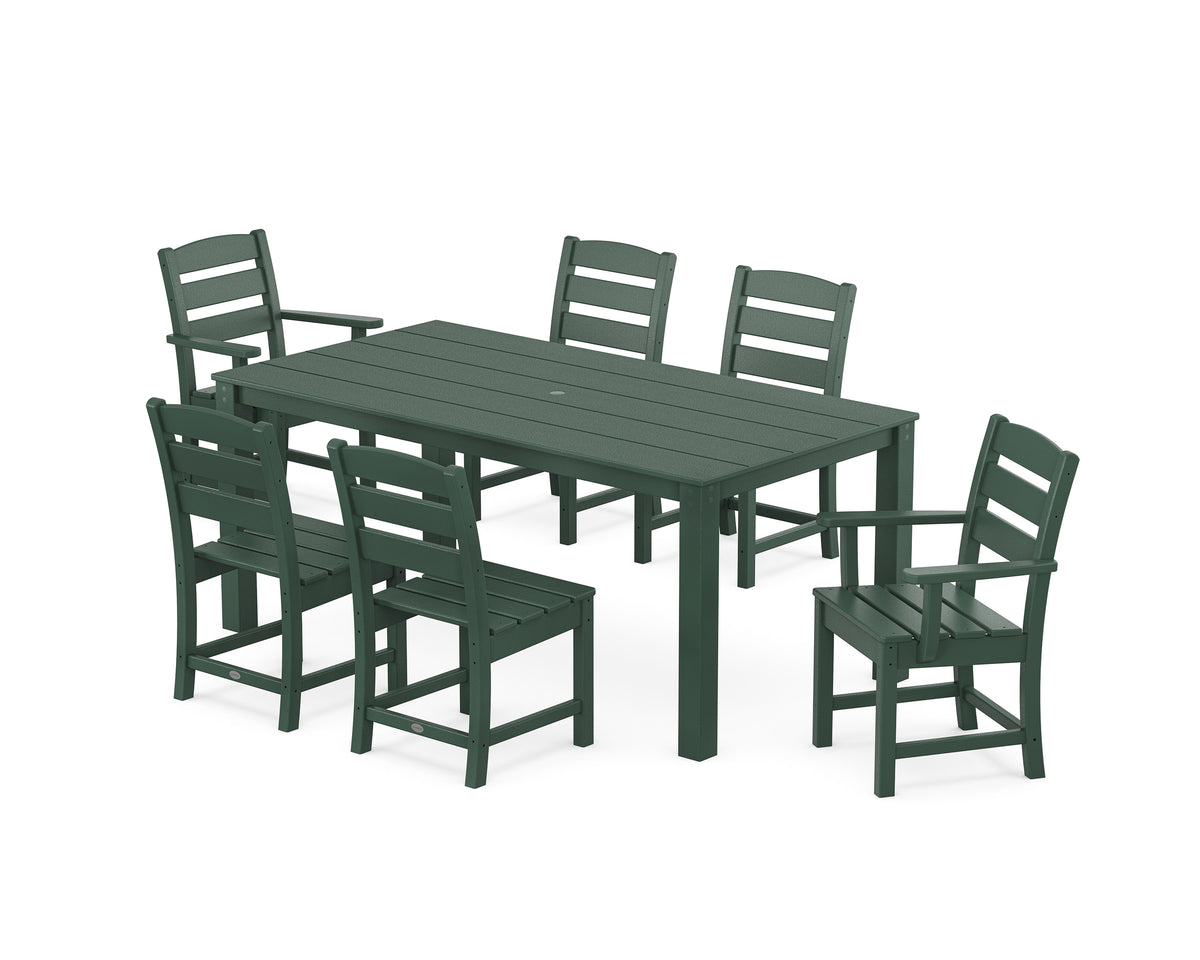 POLYWOOD Lakeside 7-Piece Parsons Dining Set in Green