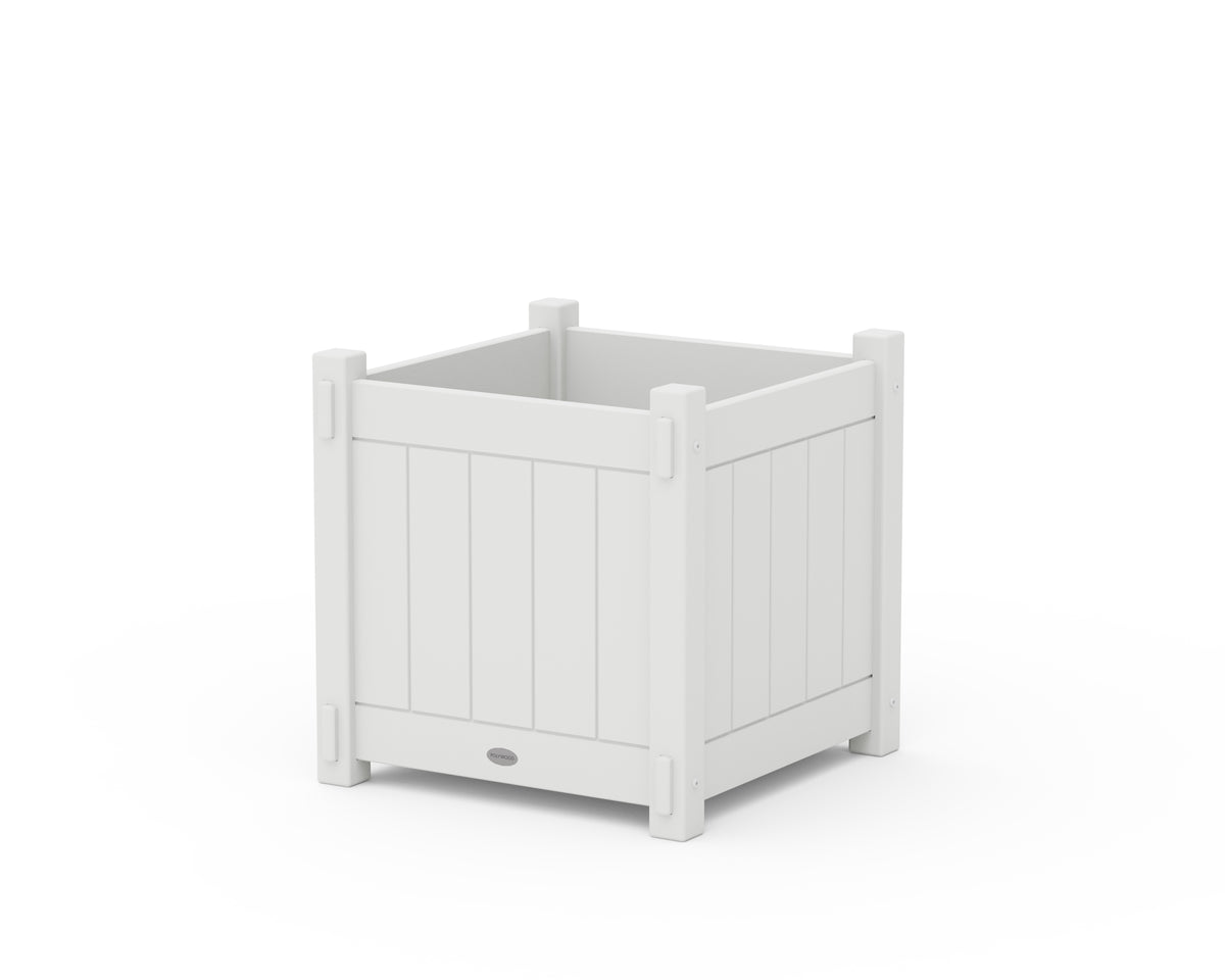 POLYWOOD Vineyard Large Square Planter Box in White