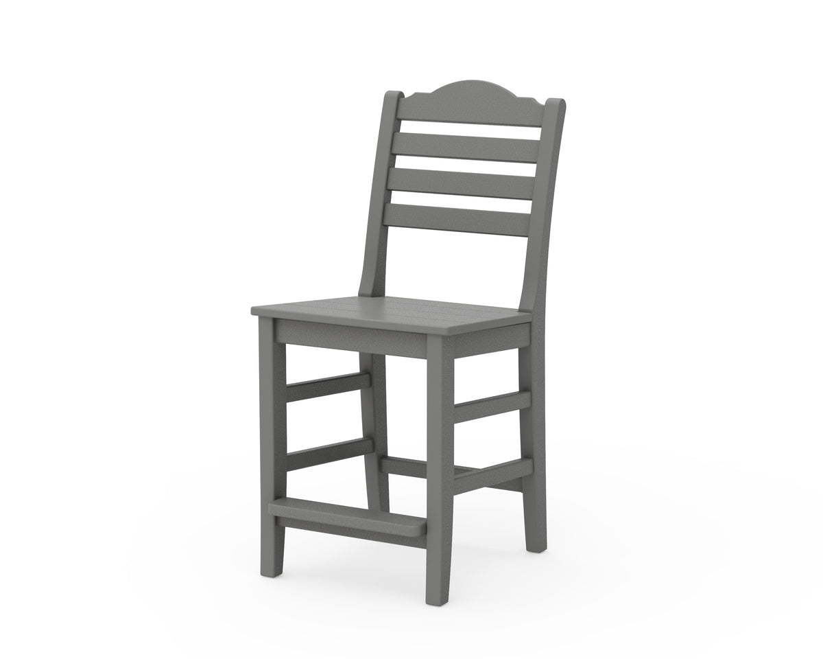 POLYWOOD Savannah Counter Side Chair in Slate Grey