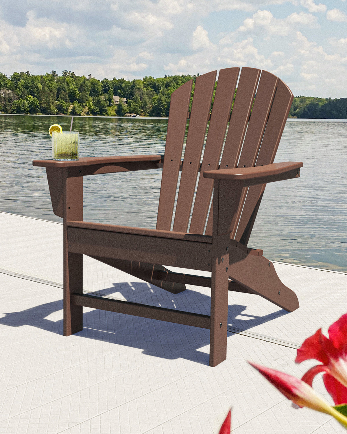 POLYWOOD South Beach Adirondack in Mahogany in an outdoor setting