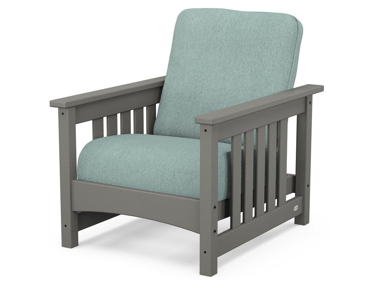 POLYWOOD Club Mission Chair in Slate Grey / Glacier Spa