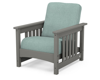 POLYWOOD Club Mission Chair in Slate Grey / Glacier Spa