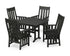 POLYWOOD Acadia 5-Piece Farmhouse Dining Set in Black