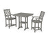 POLYWOOD Chinoiserie 3-Piece Farmhouse Counter Set with Trestle Legs in Slate Grey