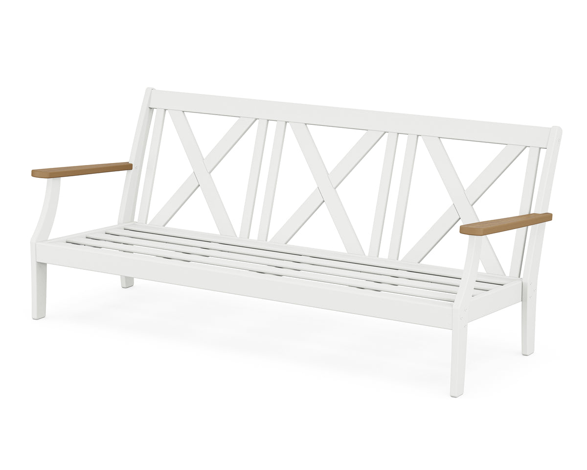 POLYWOOD Braxton Deep Seating Sofa Frame in White / Natural
