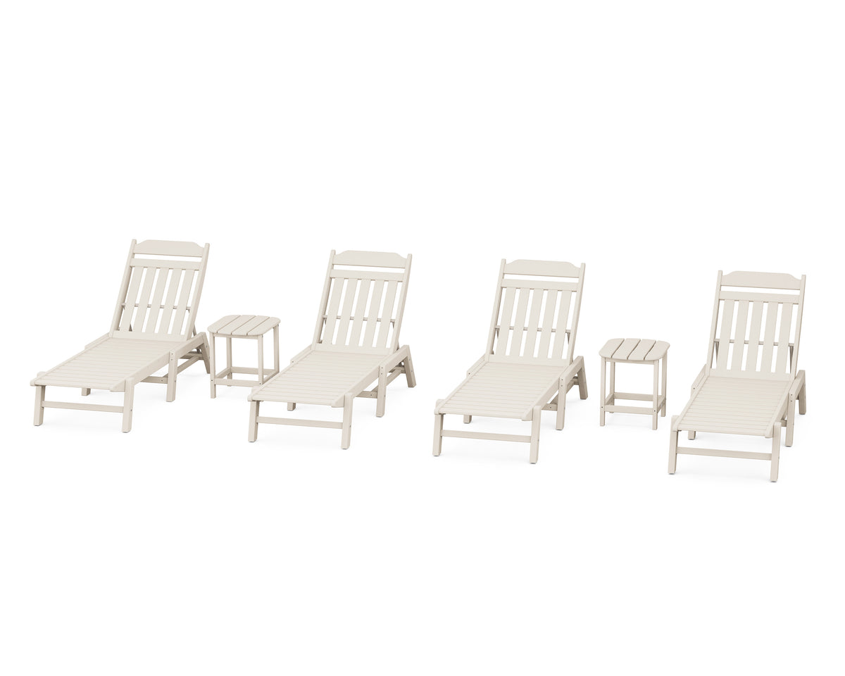POLYWOOD Cottage 6-Piece Chaise Set in Sand