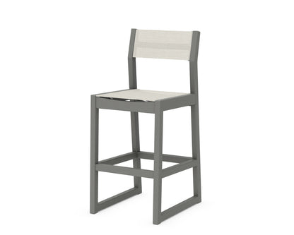 POLYWOOD EDGE Sling Bar Side Chair in Slate Grey / Parchment