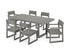 POLYWOOD EDGE 7-Piece Dining Set (EDGE 40" x 78" Table) in Slate Grey