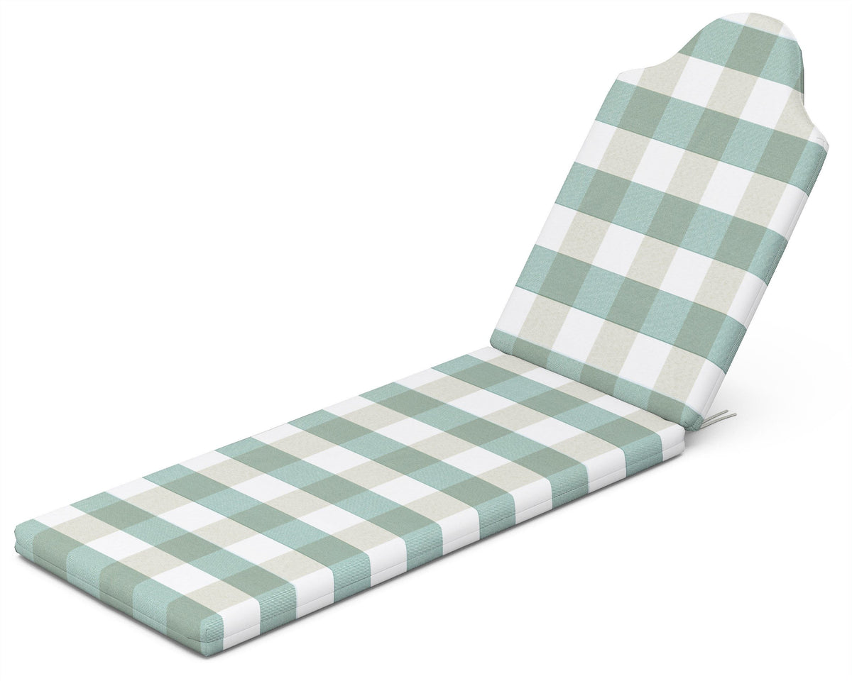 POLYWOOD Chaise Cushion in Buffalo Plaid Glacier Spa