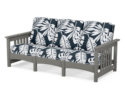 POLYWOOD Club Mission Sofa in Slate Grey / Leaf Marine Indigo