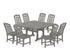 POLYWOOD Cottage 9-Piece Square Side Chair Dining Set with Trestle Legs in Slate Grey