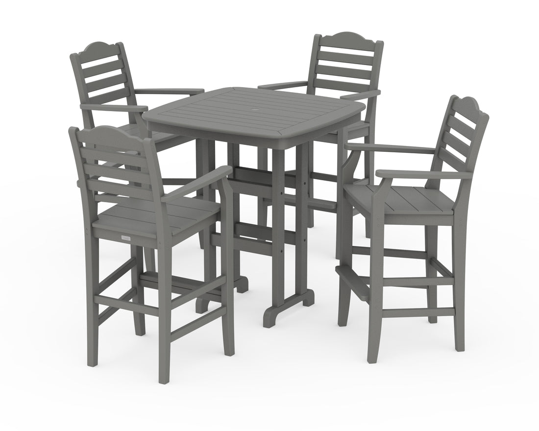 POLYWOOD Savannah 5-Piece Bar Set in Slate Grey