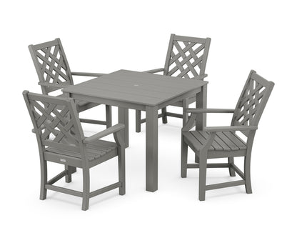 POLYWOOD Wovendale 5-Piece Parsons Dining Set in Slate Grey