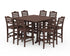 POLYWOOD Savannah 9-Piece Square Bar Set with Trestle Legs in Mahogany