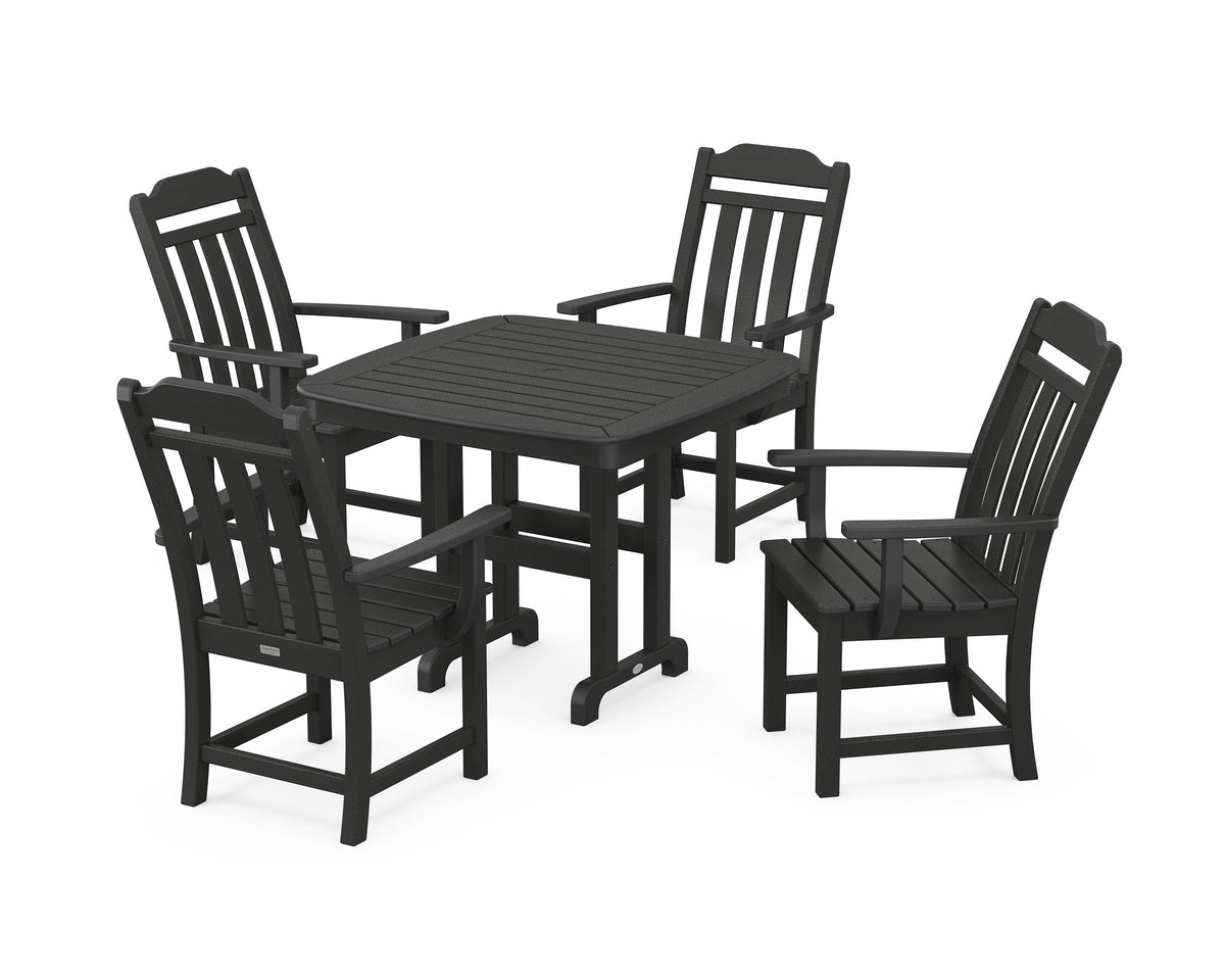 POLYWOOD Cottage 5-Piece Dining Set in Black