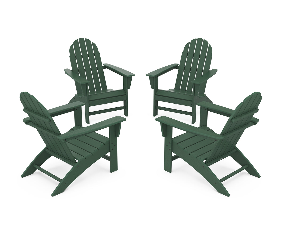 POLYWOOD Vineyard 4-Piece Adirondack Conversation Set in Green