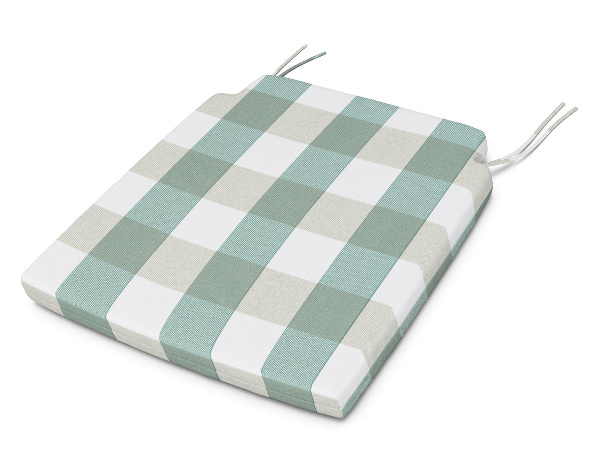 POLYWOOD Savannah Dining Seat Pad in Buffalo Plaid Glacier Spa