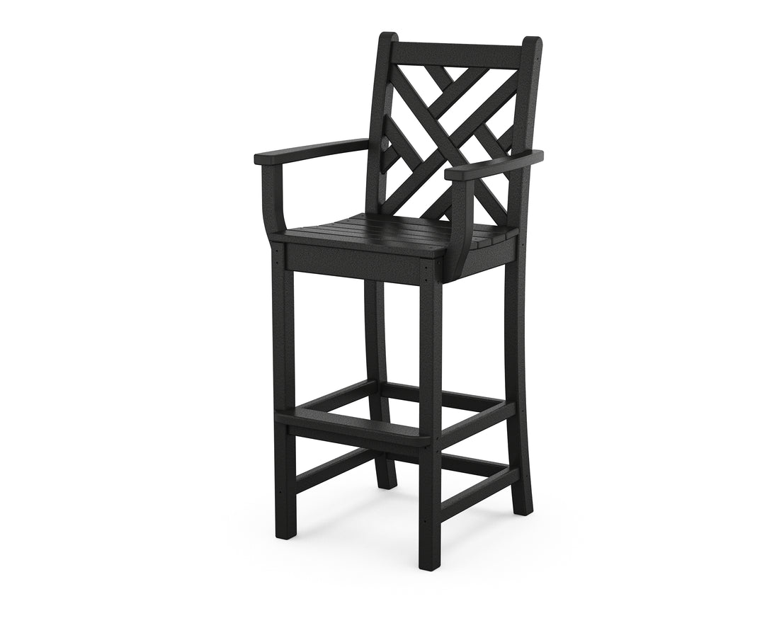 POLYWOOD Chippendale Bar Arm Chair in Black