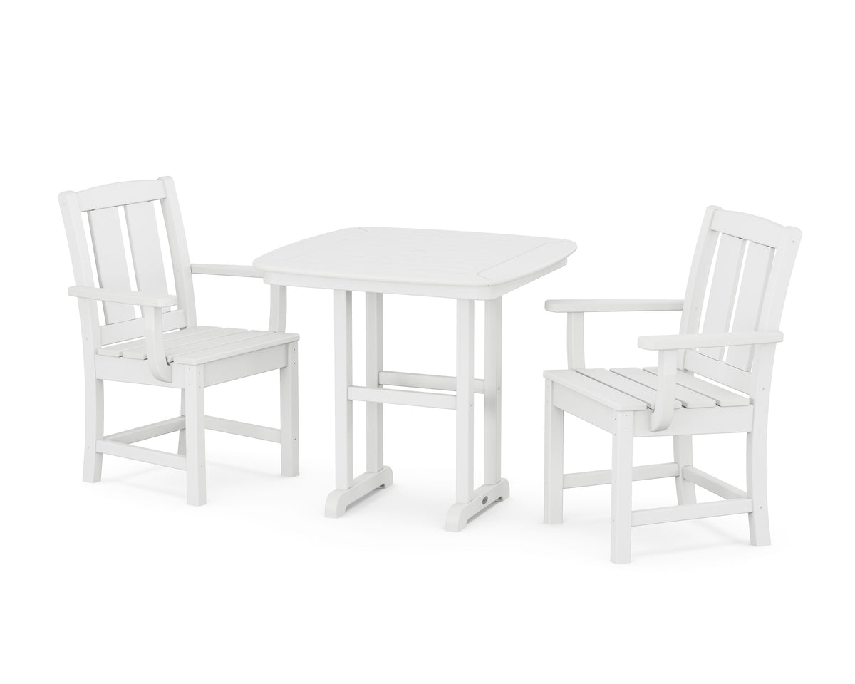 POLYWOOD Mission 3-Piece Dining Set in White