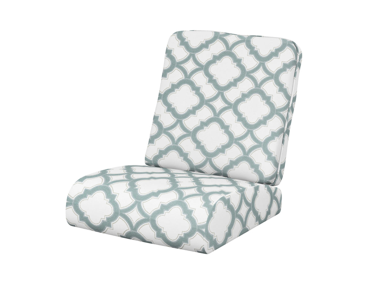 POLYWOOD Club Seat/Back Cushion in Trellis Glacier Spa