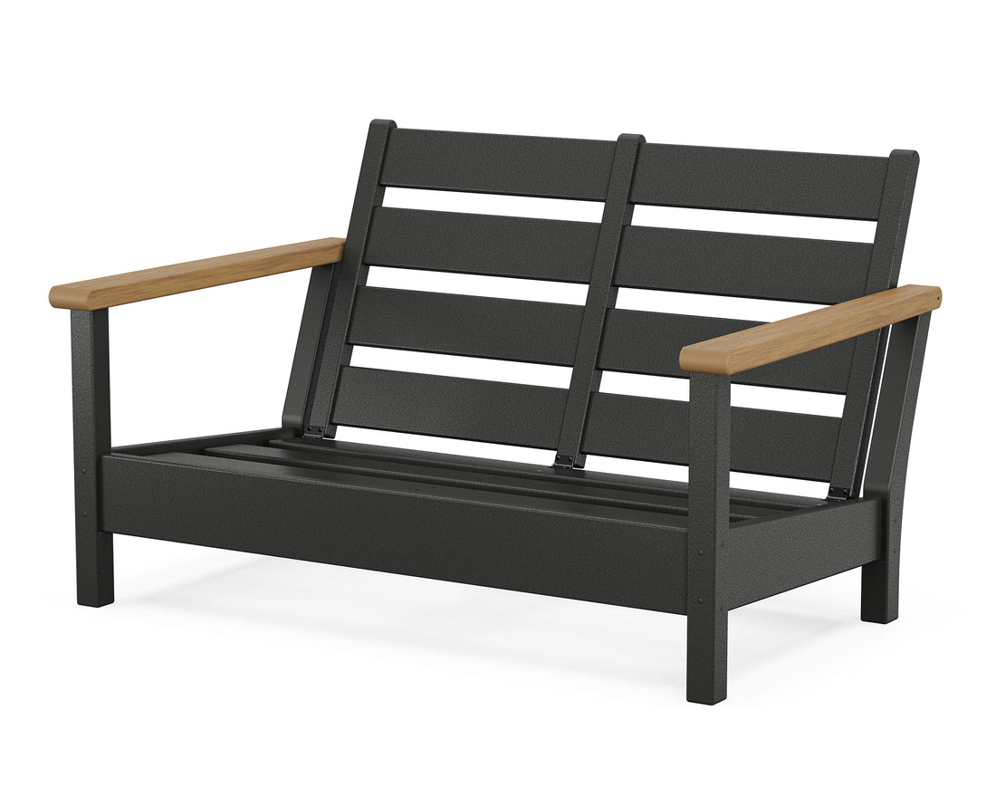 POLYWOOD Harbour Loveseat Frame in Black / Natural