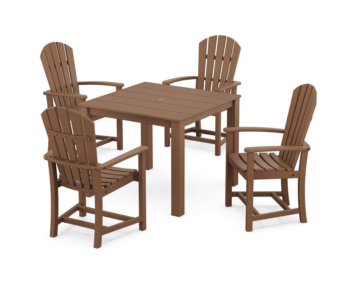 POLYWOOD Palm Coast 5-Piece Parsons Dining Set in Teak