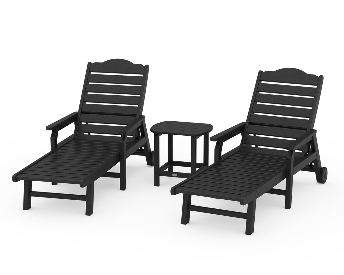 POLYWOOD Draper James Savannah 3-Piece Chaise Lounge Set in Black