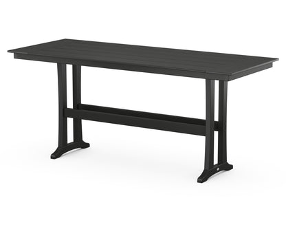 POLYWOOD Farmhouse Trestle 38" x 96" Bar Table in Black