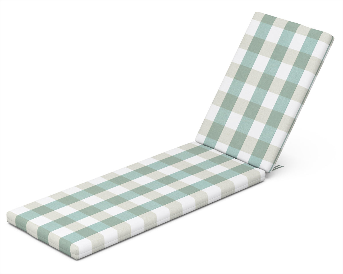 POLYWOOD Chaise Cushion in Buffalo Plaid Glacier Spa