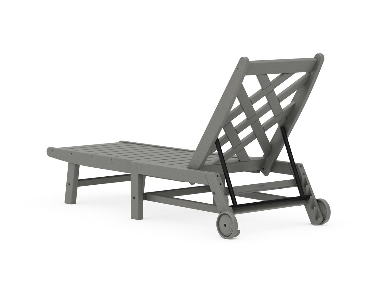 POLYWOOD Wovendale Chaise with Wheels angle view