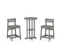 POLYWOOD Modern Studio Plaza Lowback 3-Piece Bistro Counter Set in Slate Grey