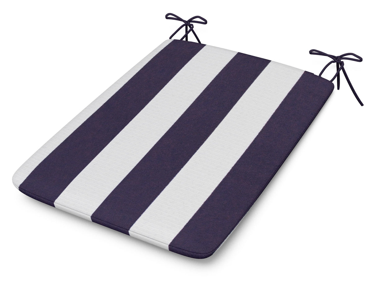 POLYWOOD 1100 Plaza Seat Pad in Cabana Stripe Navy