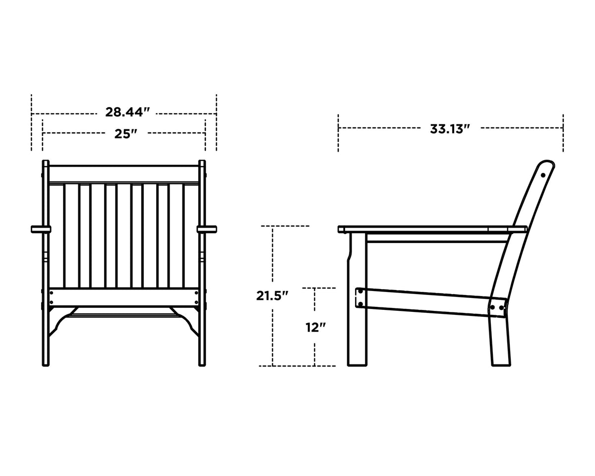 POLYWOOD Vineyard Deep Seating Chair dimensions