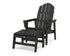 POLYWOOD Vineyard Grand Upright Adirondack Chair with Ottoman in Black